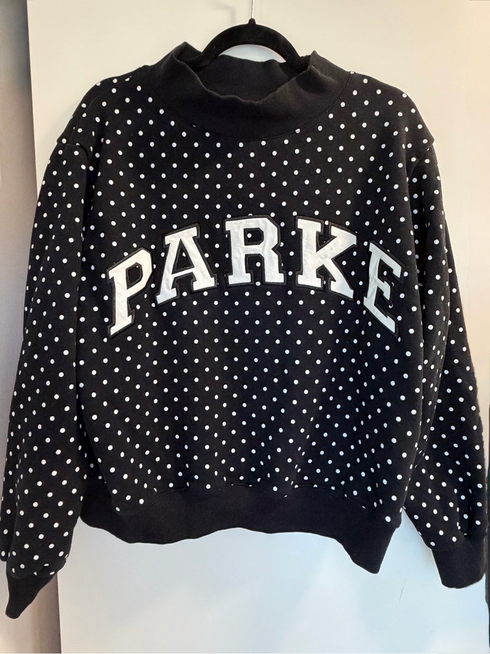 Parke Black and White Polka Dot Turtleneck Sweater NEW S/M heritage